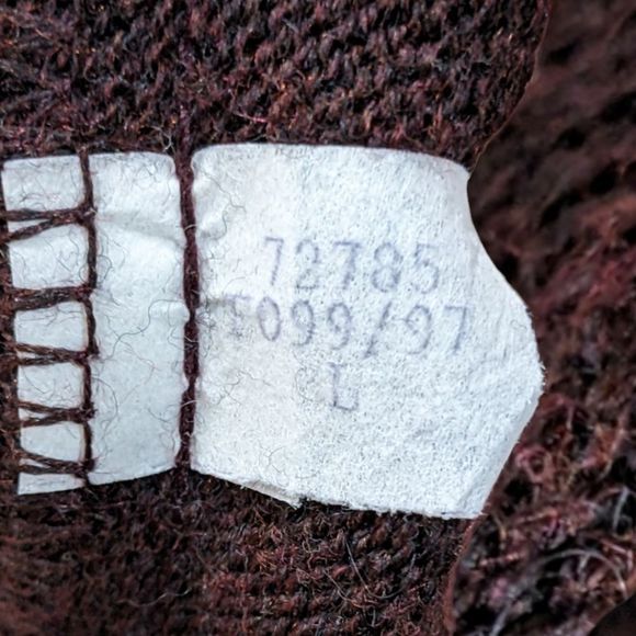 Tosani Canada Men's Wool & Acrylic Knit Sueded Sweater Brown & Burgundy Size L - Picture 7 of 7